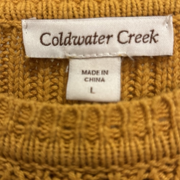 Coldwater Creek Fall yellow cable knit sweater Large - Picture 2 of 5